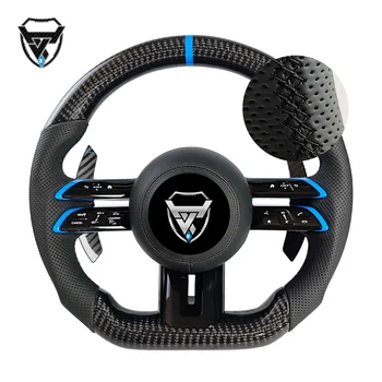 Carbon fiber blue logo dragonfly sport modified steering wheel for Mercedes Benz A GLA B GLB C GLC E GLE CLS ZC-223-T1261-F