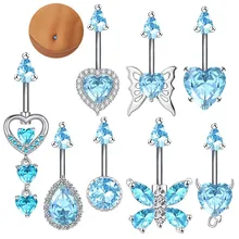 Stainless steel jewelry peach heart superflash zircon belly ring sexy nightclub navel nail fashion new body piercing jewelry