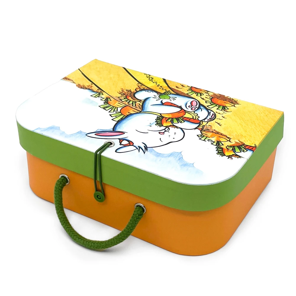 Custom Handle Recyclable Cardboard Suitcase Carton Kids Gift Boxes Packaging With Logo
