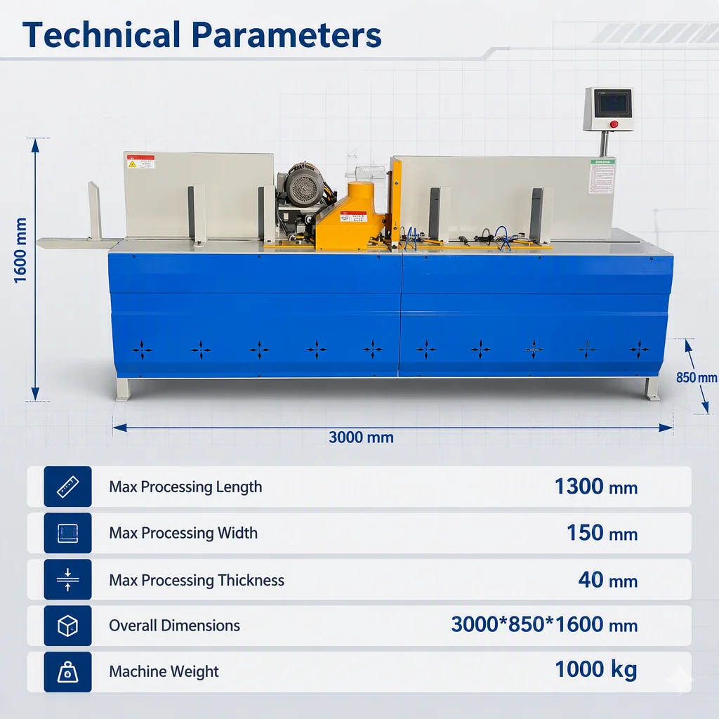 Automatic Wood Pallet Chamfer Milling Machine DBJ-1300 Plate Chamfering Equipment for Wood Processing