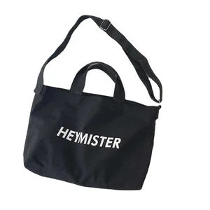 Eastshine  Shopping Tote Bags With Custom Printed Logo Pocket Zipper Cotton Canvas Tote Bags