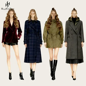 OEM ODM Custom Sustainable Women's High Quality Casual Jackets & Long Winter Coats with Embroidered Printed Polyester