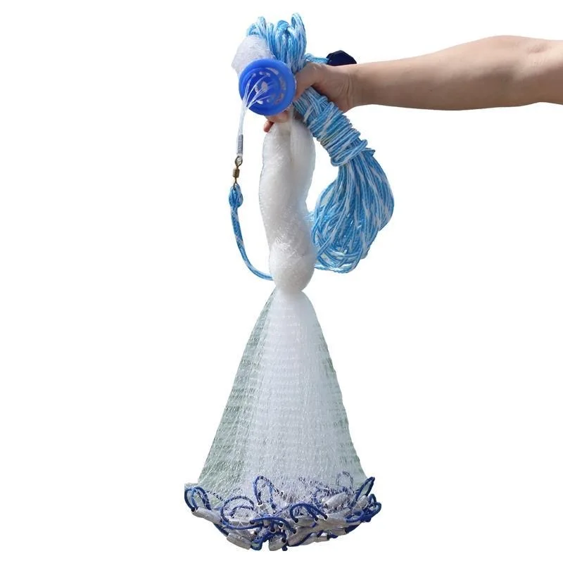 Portable American Style 7 ft Hand Throwing Fishing Net Nylon Monofilament Hand Cast Net Portable American Style 7 ft Hand Throwing Fishing Net Nylon Monofilament Hand Cast Net