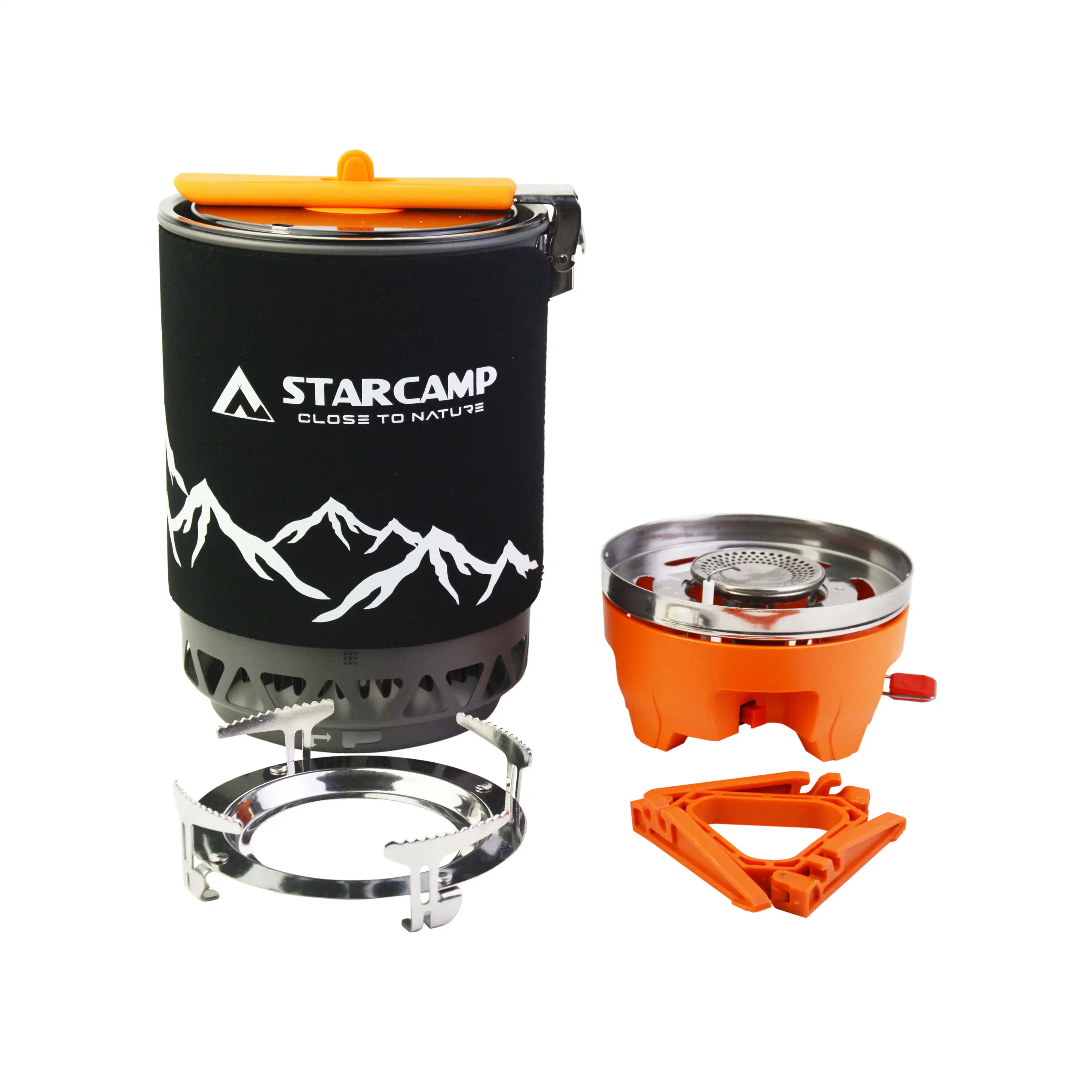 STARCAMP 1800ml Outdoor Camping Cooking System Hiking Fastboil Jet Cooker Gas Stove Gas Burner With Pot Backpacking Stove