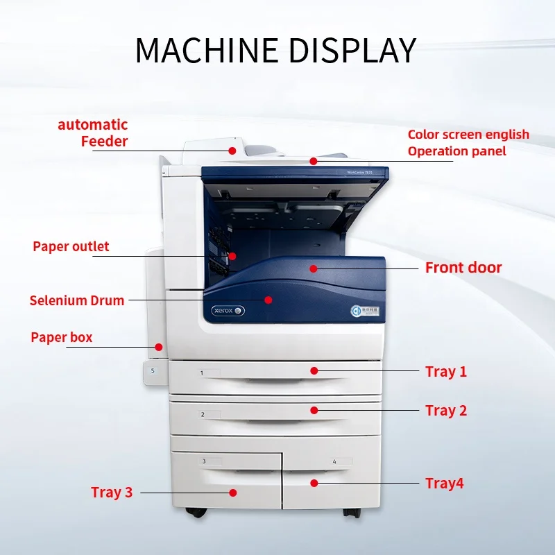 
Восстановленные использованные копировальные принтеры печать/копирование/сканирование цветной лазер a4 a3 использованные принтеры для Xerox 7830 7835 7845 7855 Impresora a Color 