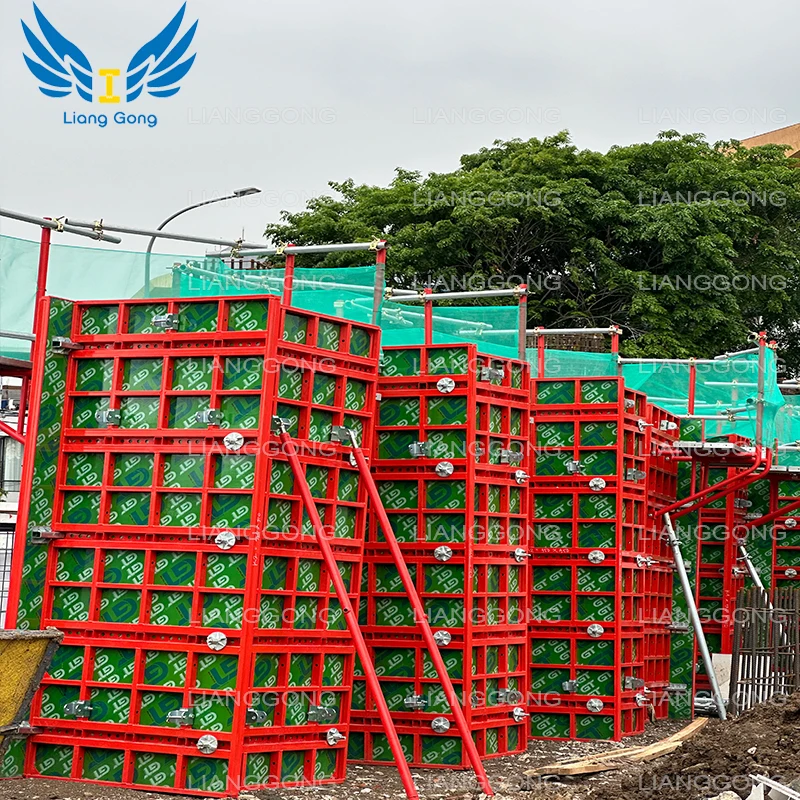 Lianggong High Efficiency and Reusable Column Formwork Adjustable Steel Frame for Concrete Casting Plywood Plastic Materials