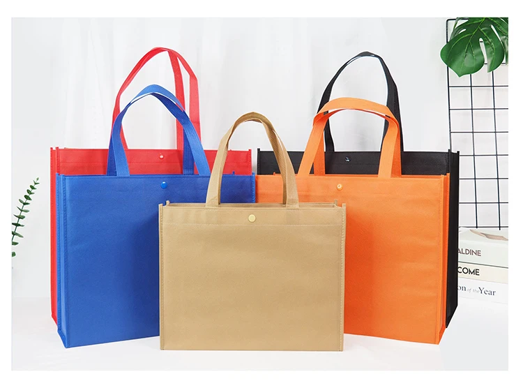 Wholesale Promotional Custom Printed Eco Glossy Reusable Grocery Shopping Bag Recycled Non Woven 