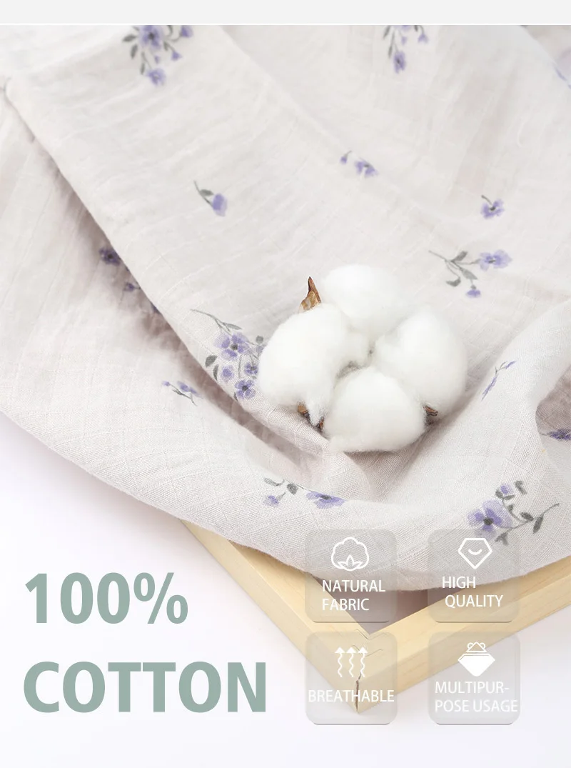 Wholesale Custom Print Quilt Cotton Swaddle Muslin Newborn Swaddle