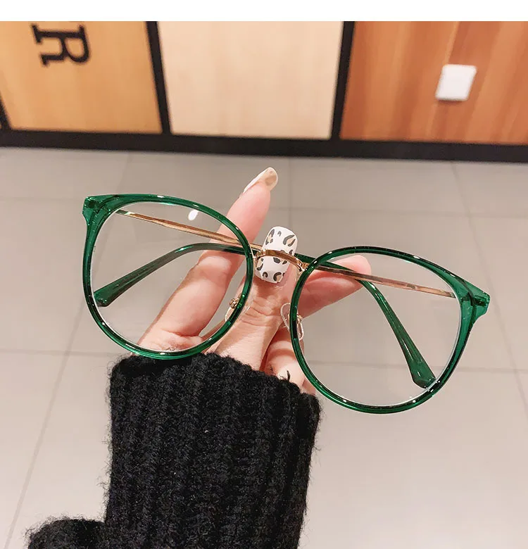 Fashion Designer Metal Frame Oval Shaped Frames Glasses Optical Eyewear Glasses Metal Frame