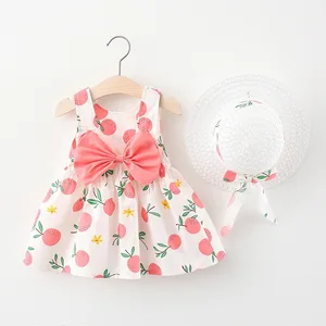 Custom Size Logo Summer Korean Dress for Toddler Princess Girls & Baby 3D Pattern Knee-Length Sling Dress