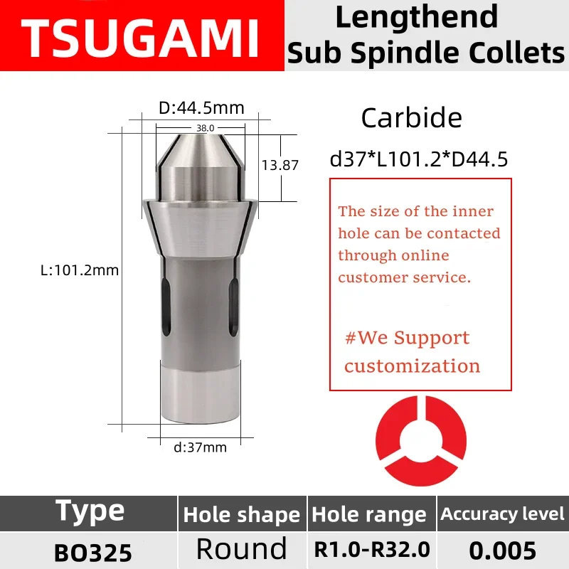 Stuka Collet for Tsugami BO325 Swiss Type Lathe Chuck - Precision