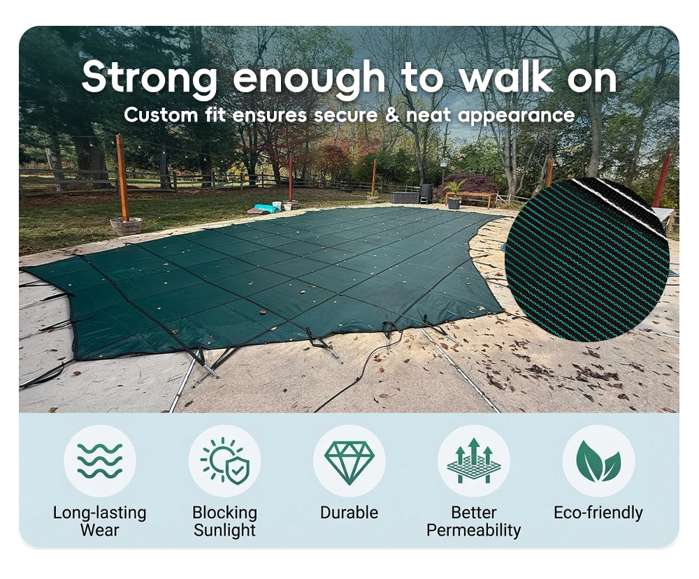 Copertura di sicurezza per piscina in materiale PP di alta qualità Blue’ocean, rete resistente e facile da installare