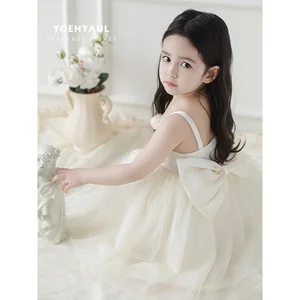 YOEHYAUL ZX0026 Factory 100% Cotton Lining Fancy White Kids Dress Frocks Princess Luxury Child Birthday Ball Dress Kids Girl