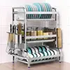 Silver  3-layer with chopstick holder and cutting board rack