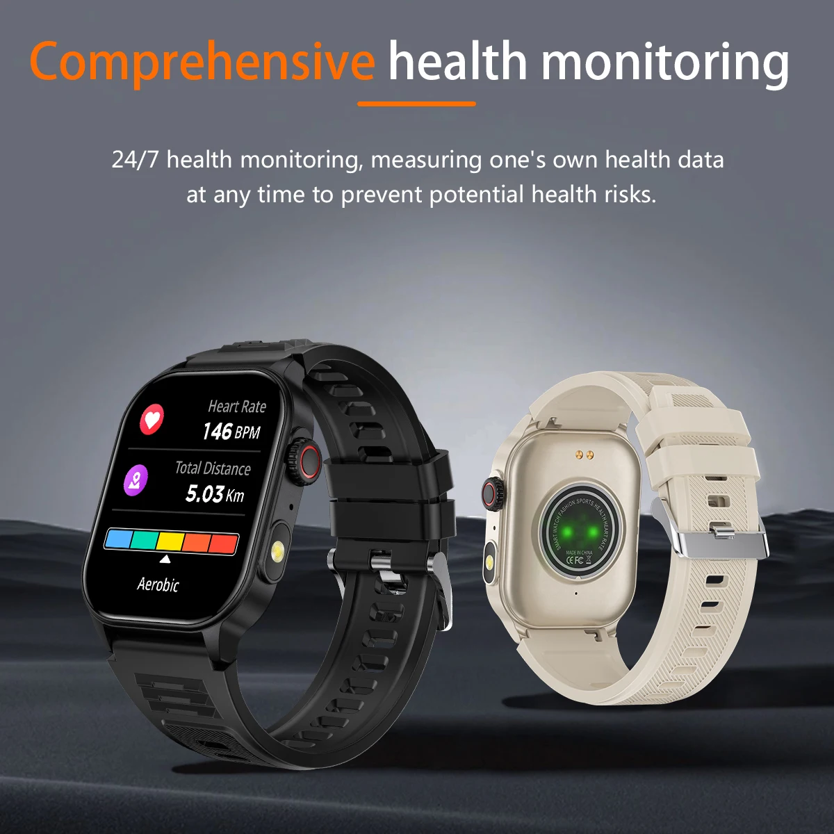 KM02 BT Calling Smart Watch IP67 Waterproof Wristwatch Fitness Tracker  Heart Rate Monitoring Smartwatch