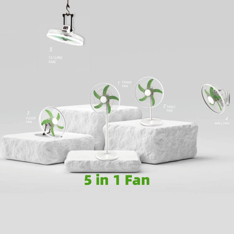 CHANGRONG Rechargeable AC/DC Stand/Table/Wall/Ceiling/Floor 5 in 1 Fan ...