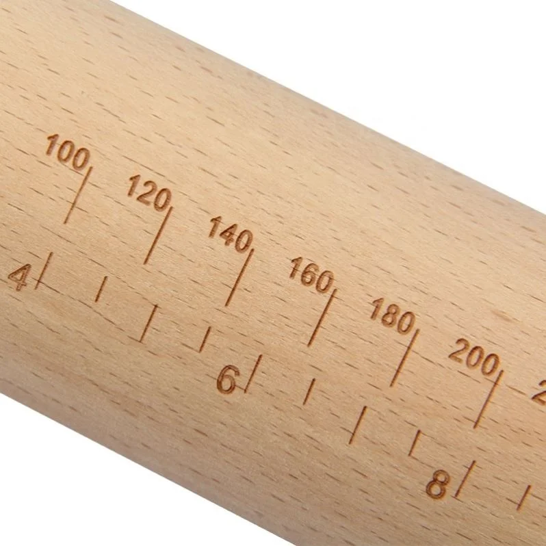 17inch Adjustable Wood Rolling Pin with Thickness Ring Pastry Chapati Fondant Dough Wood Roller Pin