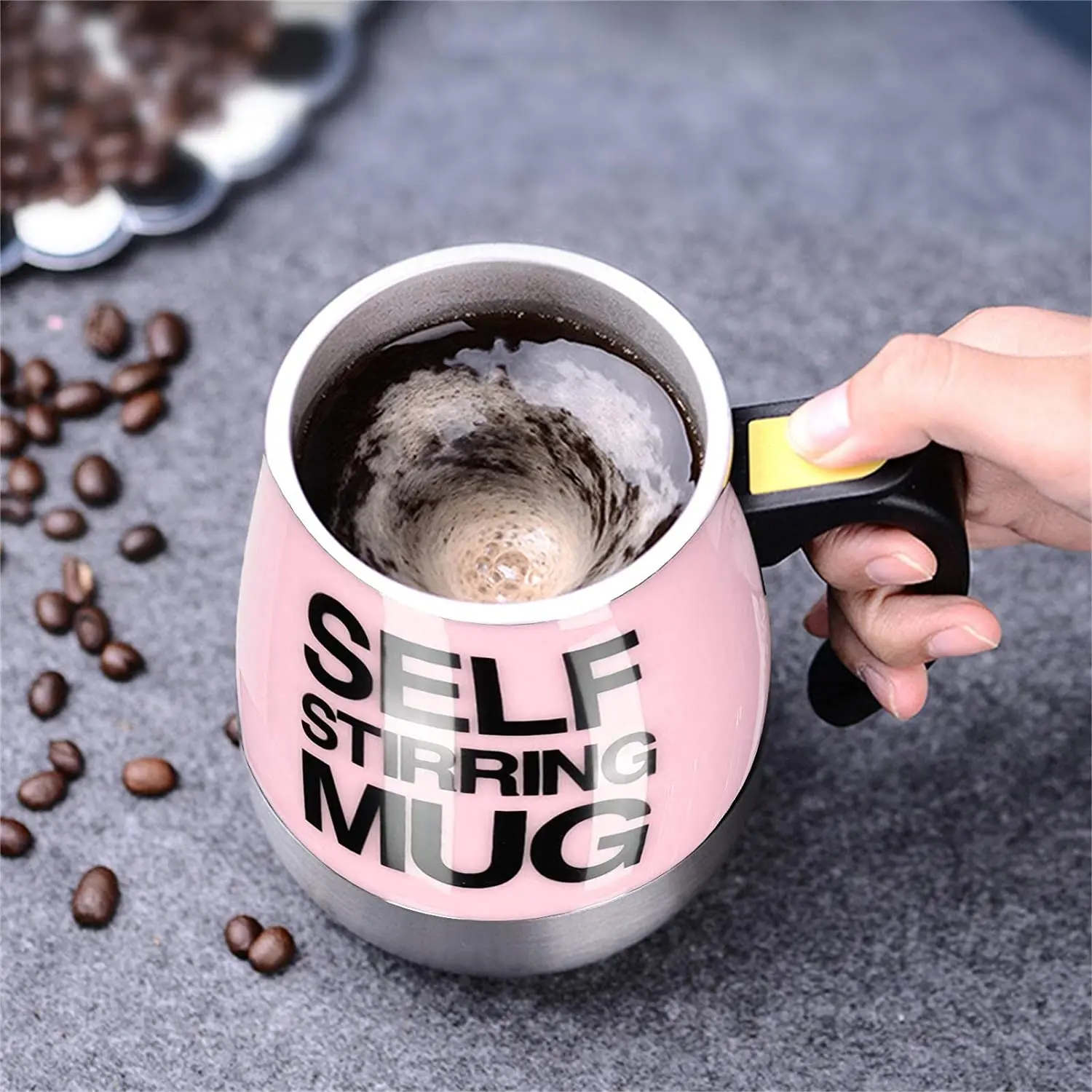 Dark Blue Self Stirring Mug 450ml Coffee Cup Stainless Steel Inner  Automatic Mixing Coffee Tea Hot Chocolate Milk Protein Shake For Home  Office Travel