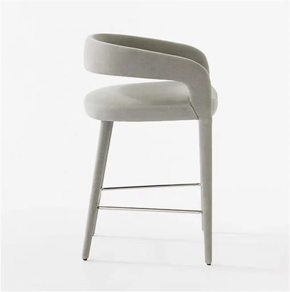 Современный барный стул высокий из кованого железа Бытовая спинка высококачественный нордический минималистский