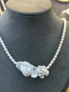 Beaded Necklace, Natural Freshwater Pearl Necklace, Baroque Fashion Bead Fashion Accessory