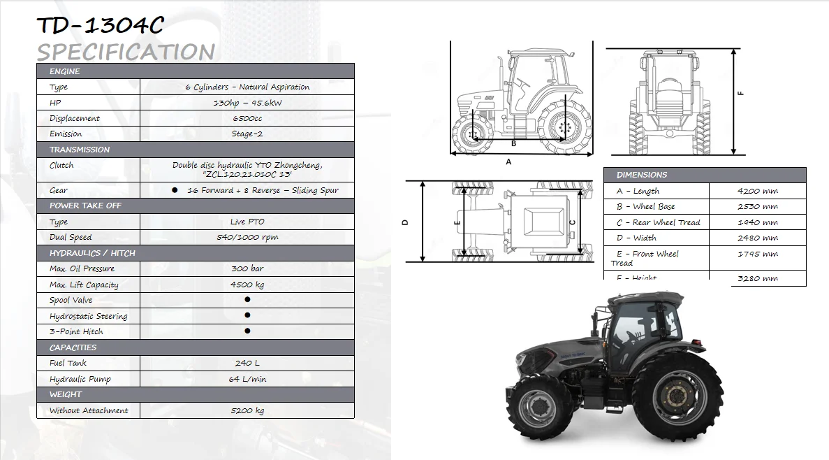 Tractors 1304hp 4 Drive Tractor Best Price Agricultural Farming Mini