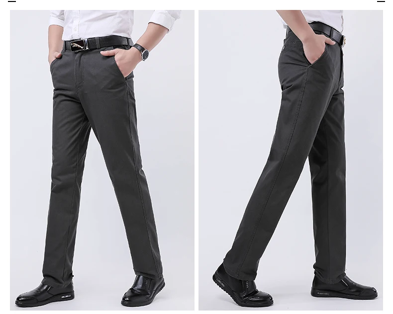 New Men's Trousers Cotton Casual Pants Middle-aged And Old Pants Plus ...