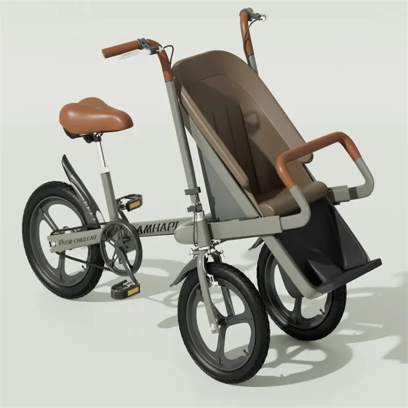 2025 New 20-Inch Family Bicycle Front Baby Seat Car-shaped Three-Wheeled  Baby Carrier Made Durable Fabric for Mom Baby's