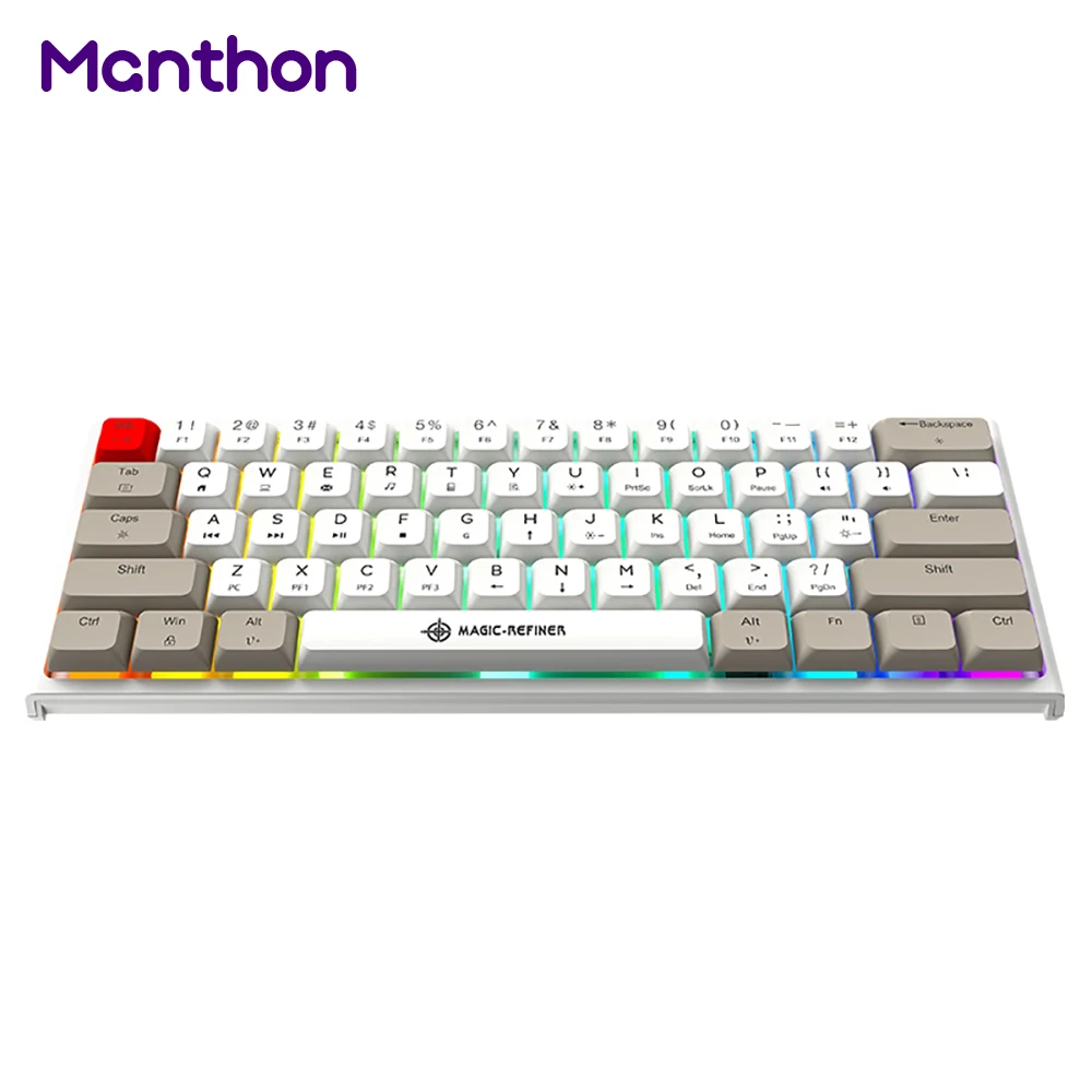 67 Keys 60% 60%Mechanical Keyboard Drop Shipping Gaming Keyboard With White Red Keys Diy