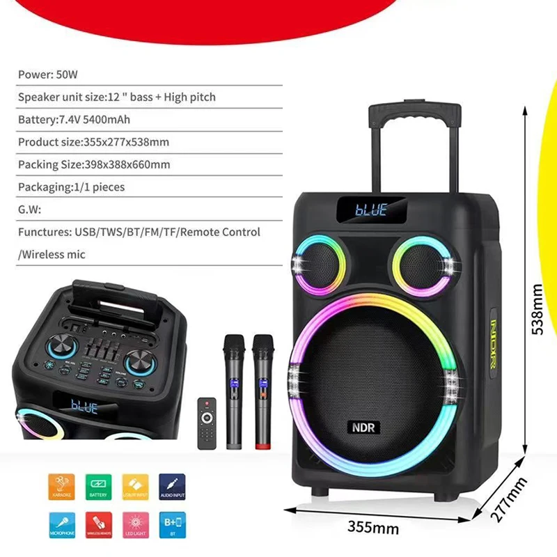 Micro sans fil KARAOKE lumineux