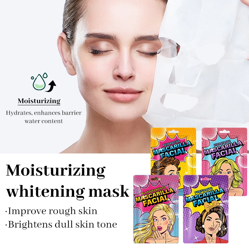 Wholesale Natural Face Mask Whietening Moisturizing Soothing Mascara Skin Care Masque Beauty Mascarilla Facial Sheet Mask