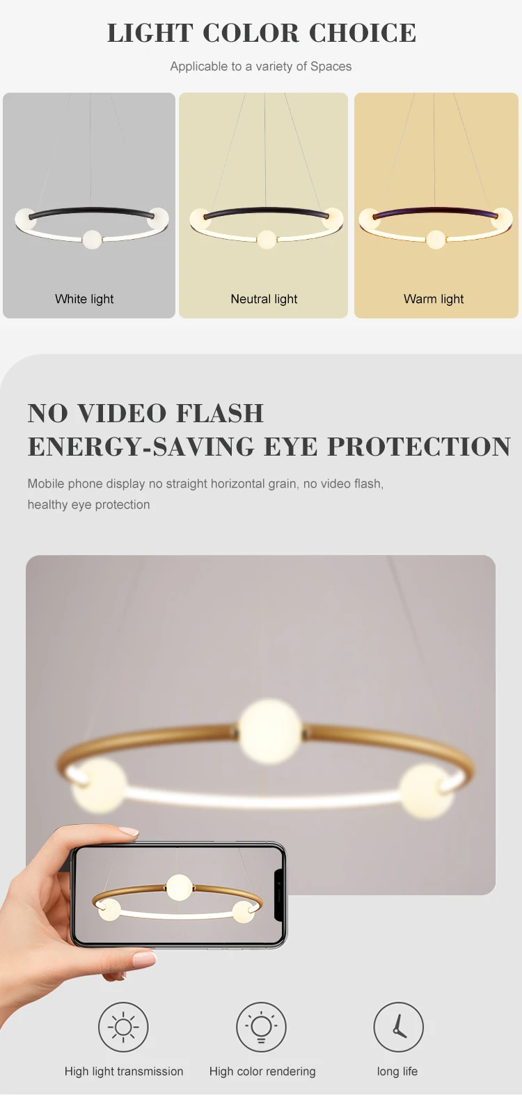 High Quality Indoor Glass Decoration Living Room Bedroom LED Modern Chandelier Pendant Light