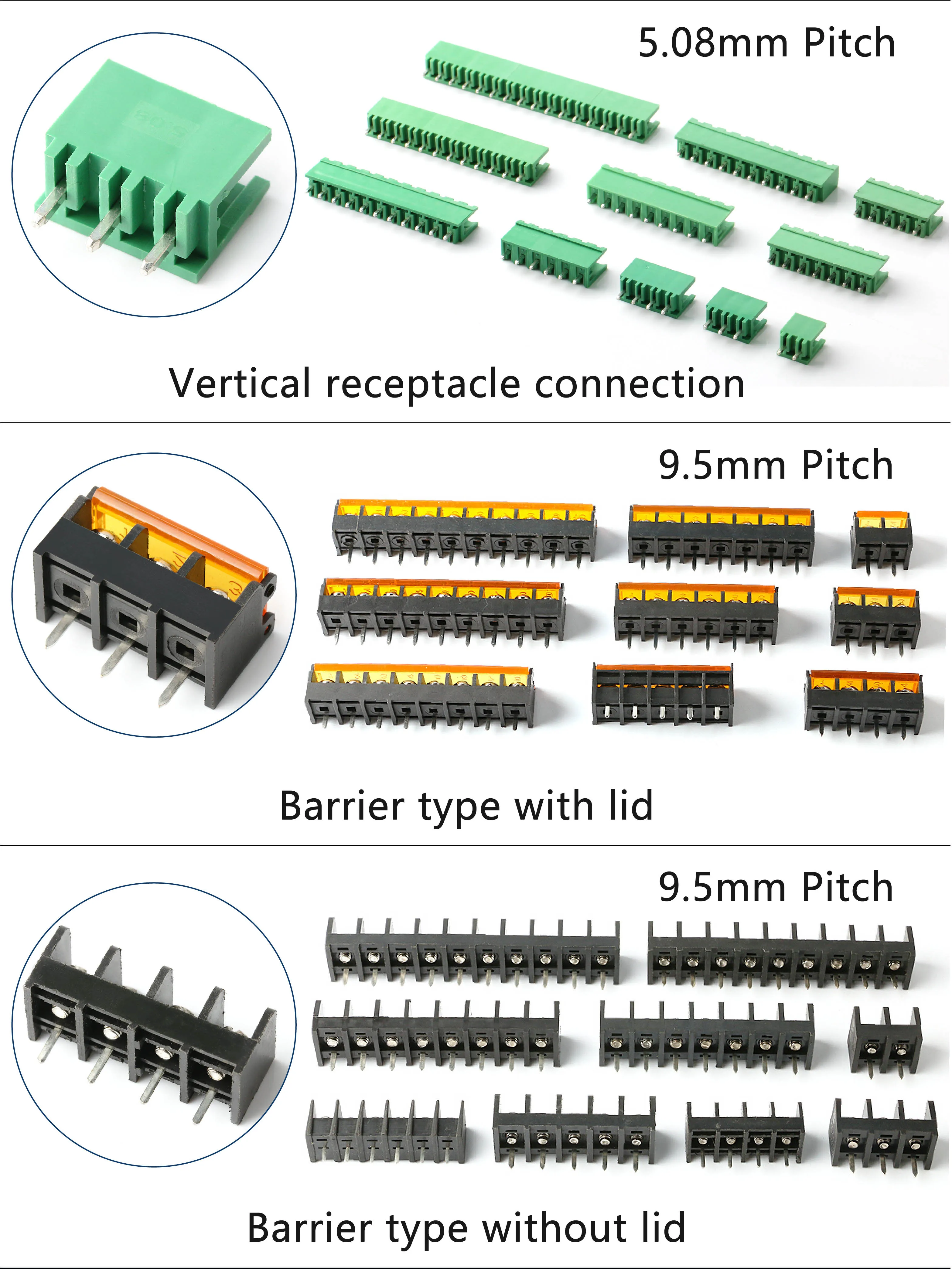 3 Way Pcb Terminal Block Connector 7.50mm 20a Connector Pcb Screw Green ...