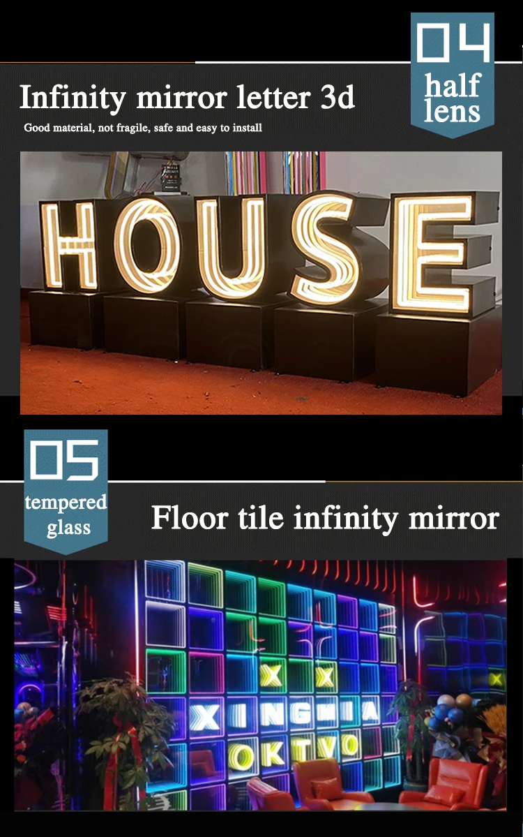 product multicolor thousand layer 3d magic infinite mirror 3d custom led neon sign luminous letters-4