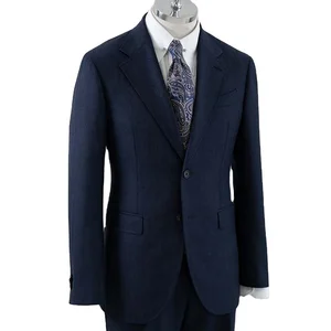 Men's Navy Blue Single Breasted Jacket High Quality Formal Notch Lapel Suit MTM Custom Plus Size Breathable