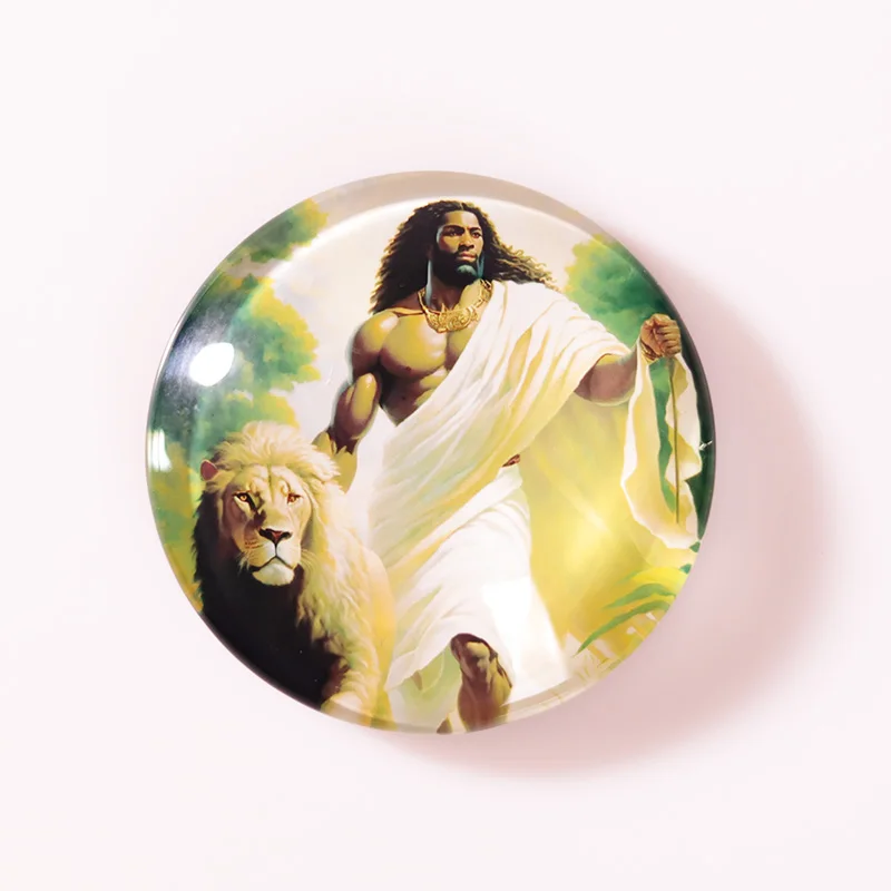 Small Bridge Africa America Black Jesus Religion 3d Glass Dome Crafts Customize Glass Fridge Magnet for Souvenir Gifts