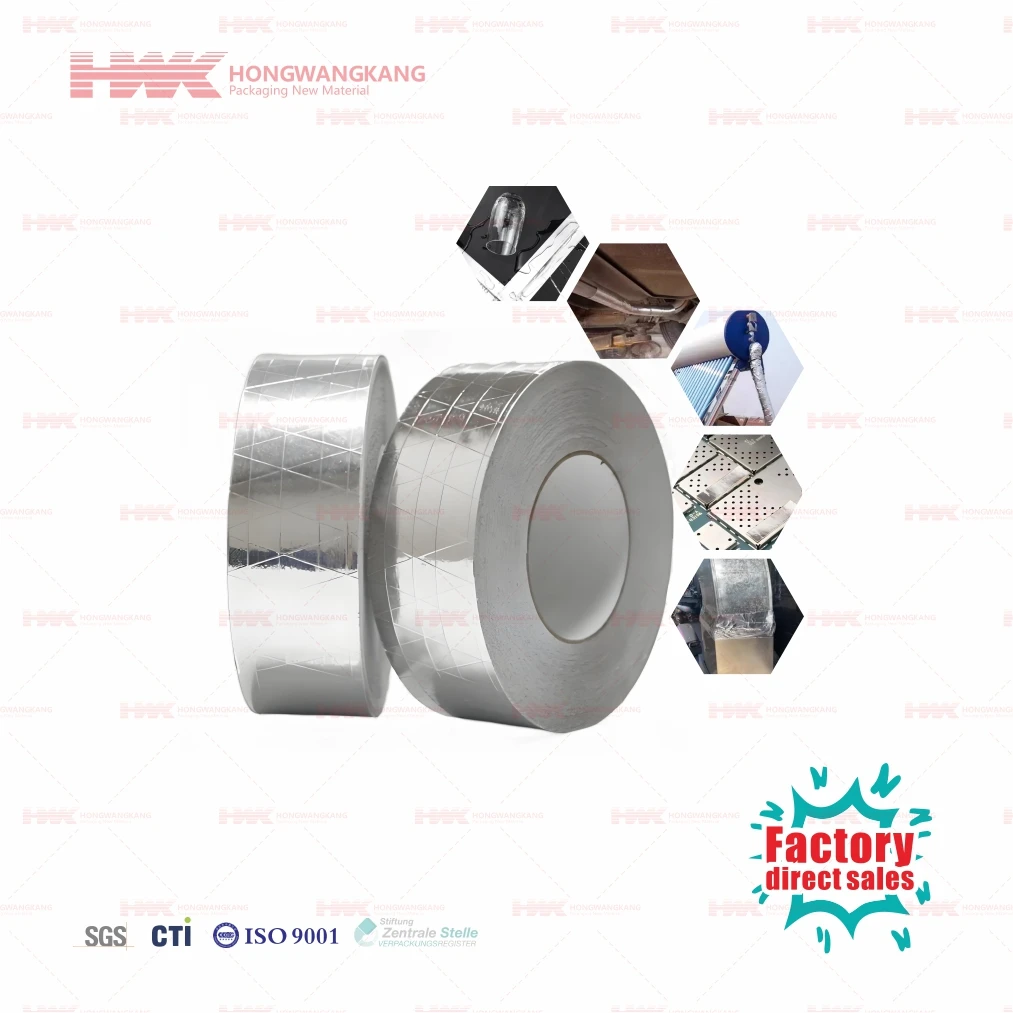 HWK Factory Custom Waterproof & Durable Foil Tape High Temperature Aluminium Foil Tape for HVAC Insulation & Sealing