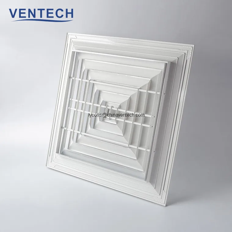 Removable Core Ceiling Diffuser 4 Way Square Air Diffuser