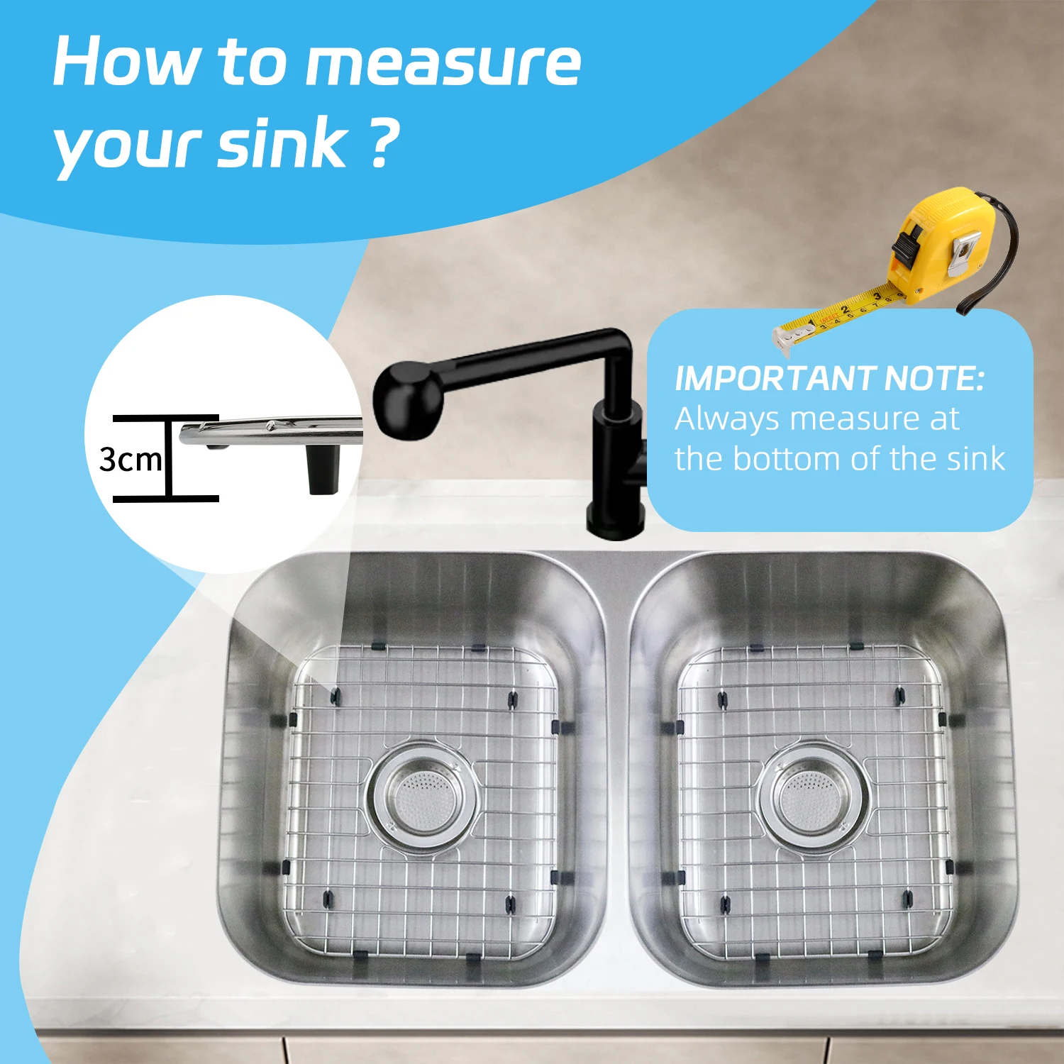 Yuan Ze Custom Made Sink Grid Product Metal 304 Stainless Steel Kitchen
