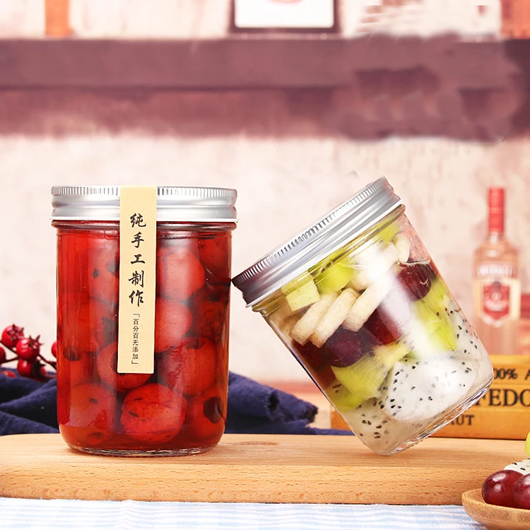 Wide Mouth 100ml 180ml 200ml 280ml 400ml 500ml 650ml Mini Canned Jam Glass Taper Mason Jars 300ml Glass Canning Jars