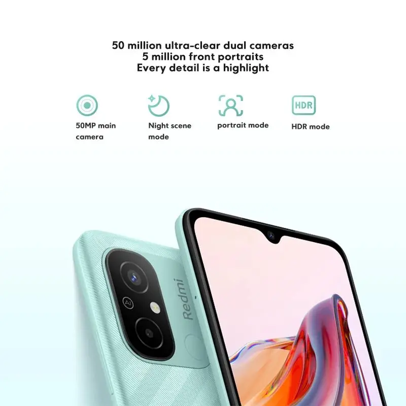 Global RAM Red Mi 12C 4G Smartphone MTK Helio G85 6.71 Display 50MP AI Camera 5000mAh Battery LTE Connectivity Rear Fingerprint