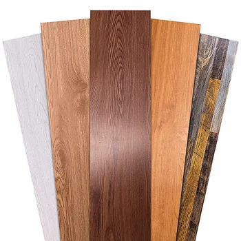luxury ECO OEM ODM  Wood Grain Parquet Effect Glue Down Wooden Vinyl Planks Tile PVC Floor for House