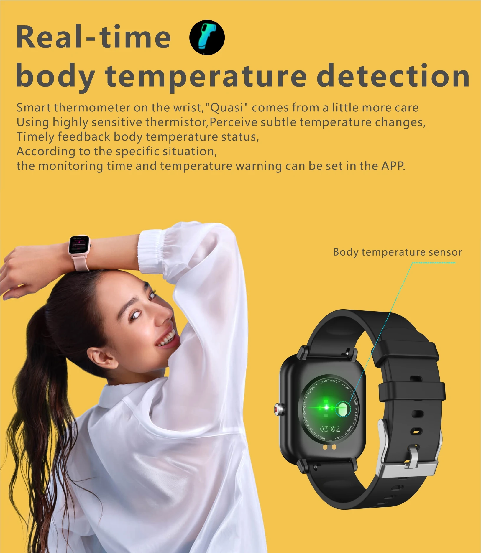 Smart Watch Vq9pro Smart Watch With Body Temperature Heart Rate Blood