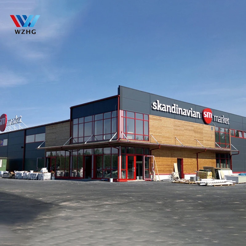 High Rise Construction Prefabricated Steel Structure Shopping Mall Supermarket Building