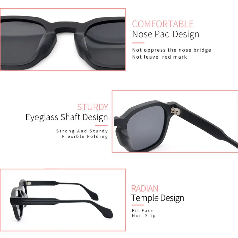 2025 Customizable Logo Polarized Square Acetate Sunglasses with TAC Lenses Fashionable Customer-Focused Design
