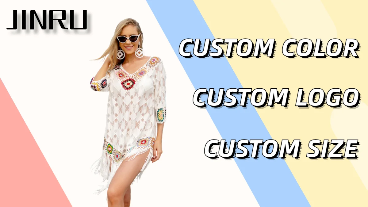 Jinru Factory Wholesale Beach Dresses Women Summer Knitted Tassels