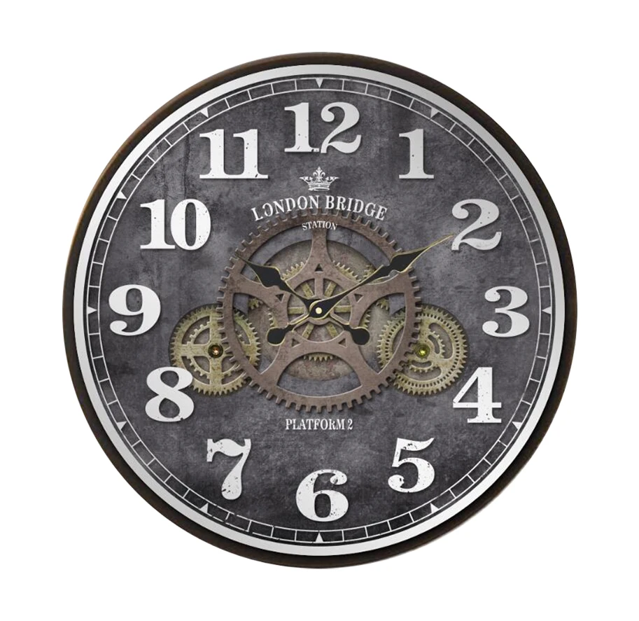 19-дюймовые большие деревянные настенные часы с ультрафиолетовым