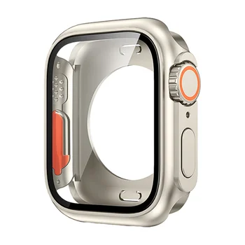 Ultra Protective PC Tempered Glass Iwatch 7 8 Case Protector with Stylish Cover Watch Parts Accessory