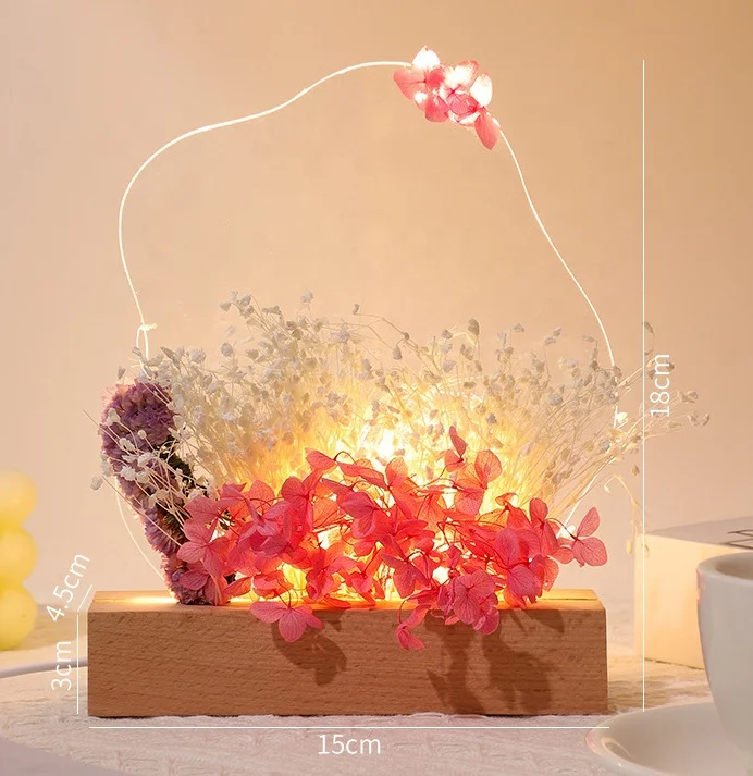 Diy Led Message Board With Flower 3d Night Light Acrylic Writing Board