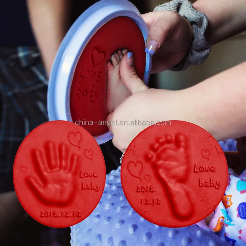 Environmental-friendly Baby Care Non-Toxic Baby Handprint Footprint Imprint  Kit Baby Souvenirs Casting Newborn Footprint inkpad