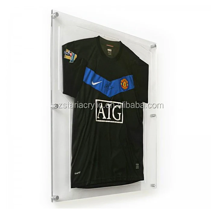 Wall Mounted Clear Acrylic Shirt Display Frame Perspex Jersey Frame Acrylic Jersey Display Frame